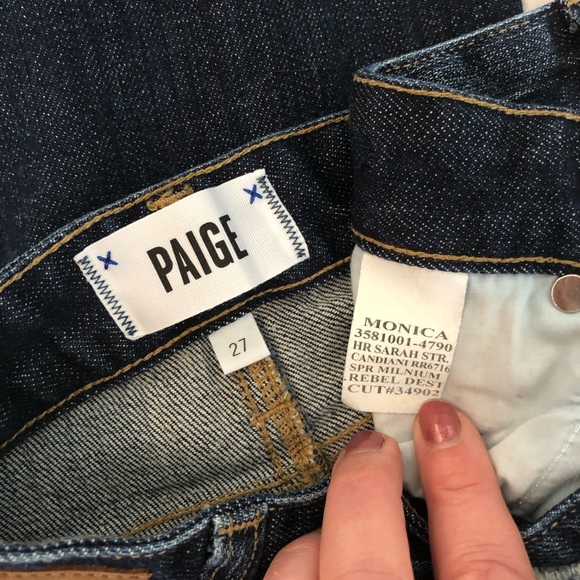 Paige high rise Sarah distressed jeans sz 27 - Picture 7 of 7